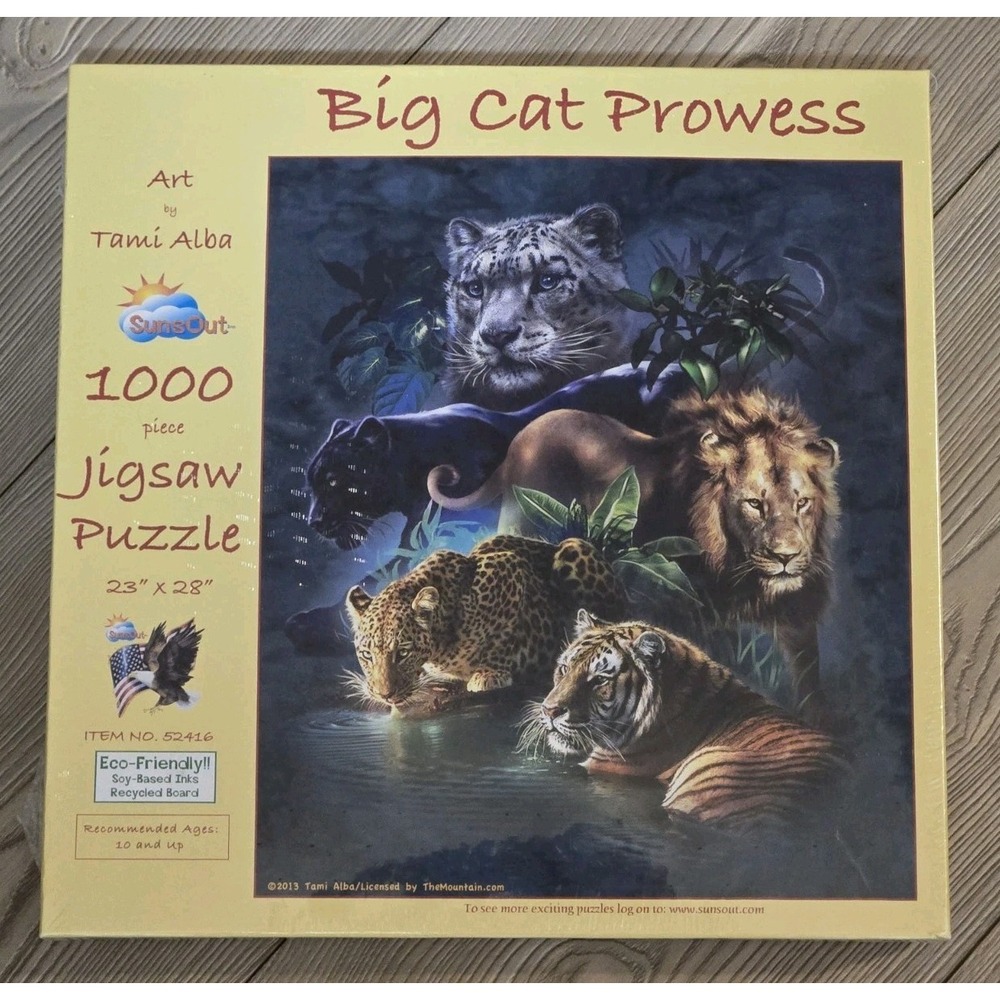 SUNSOUT INC Big Cat Prowess 1000 pc Jigsaw Puzzle Artist: Tami Alba NEW Sealed
